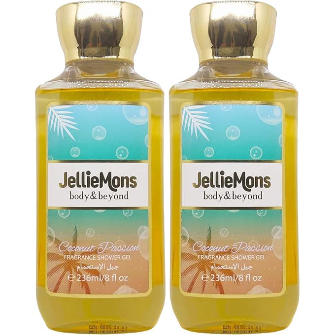 چيليمونس جل الاستحمام العطري Body & Beyond Series 236 مل/8 أونصة سائلة - جل استحمام فاخر متوفر بثلاث روائح منعشة - منظف بشرة مرطب للاستخدام اليومي (جوز الهند العاطفي، 2 قطعة) - Image 1